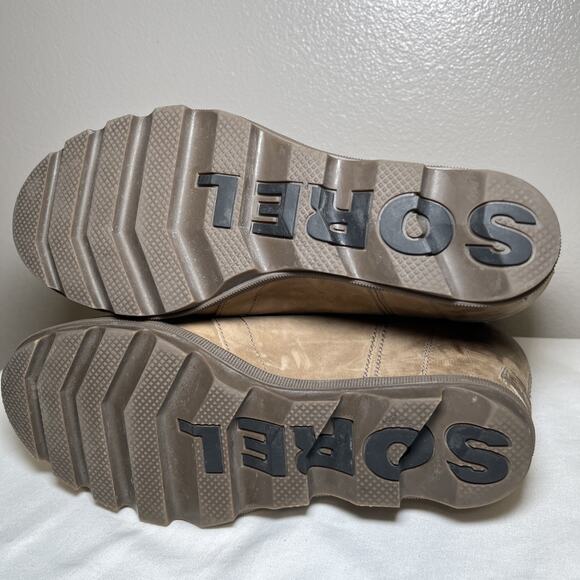 Sorel Joan of Arctic Wedge Mid Tobacco Tan Winter Leather Boot Womens Size 9 EUC - Picture 14 of 15